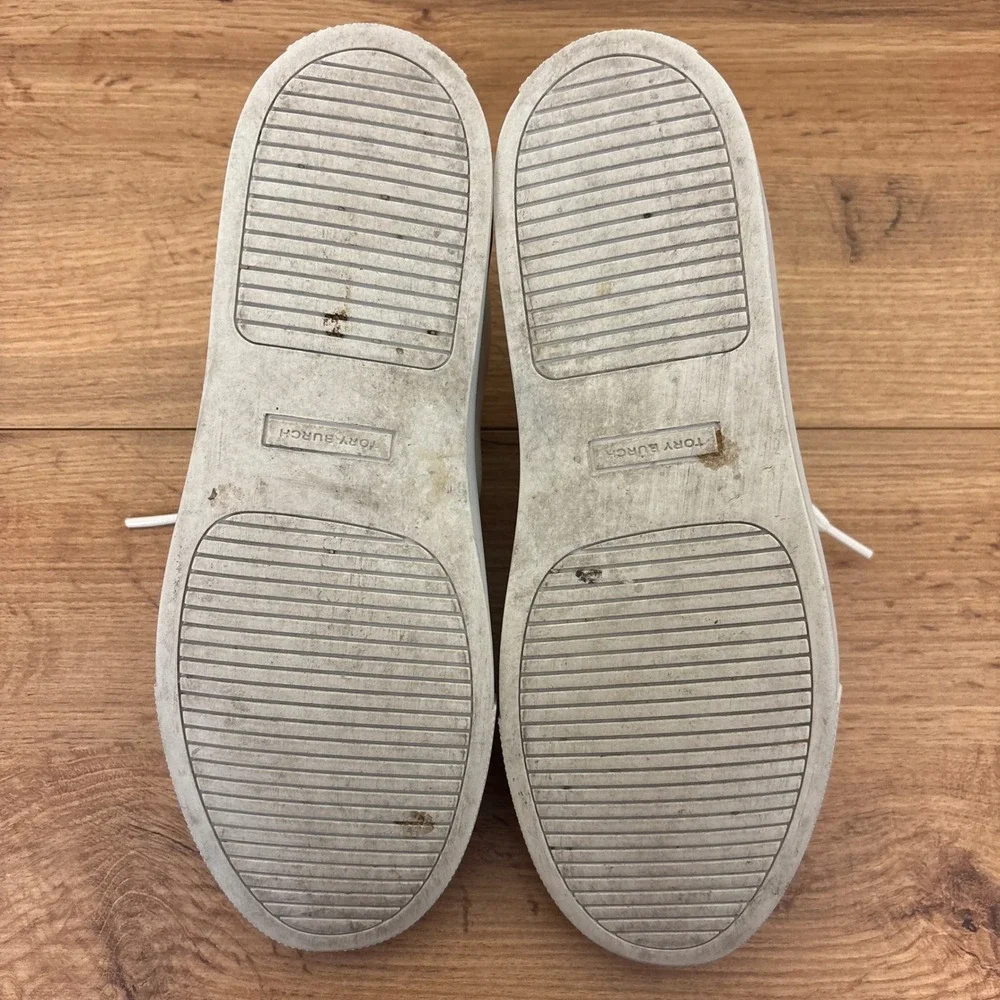 TORY BURCH Andrea‎ Colorblock Court Sneaker White/Goldfinch Yellow Women Size 9